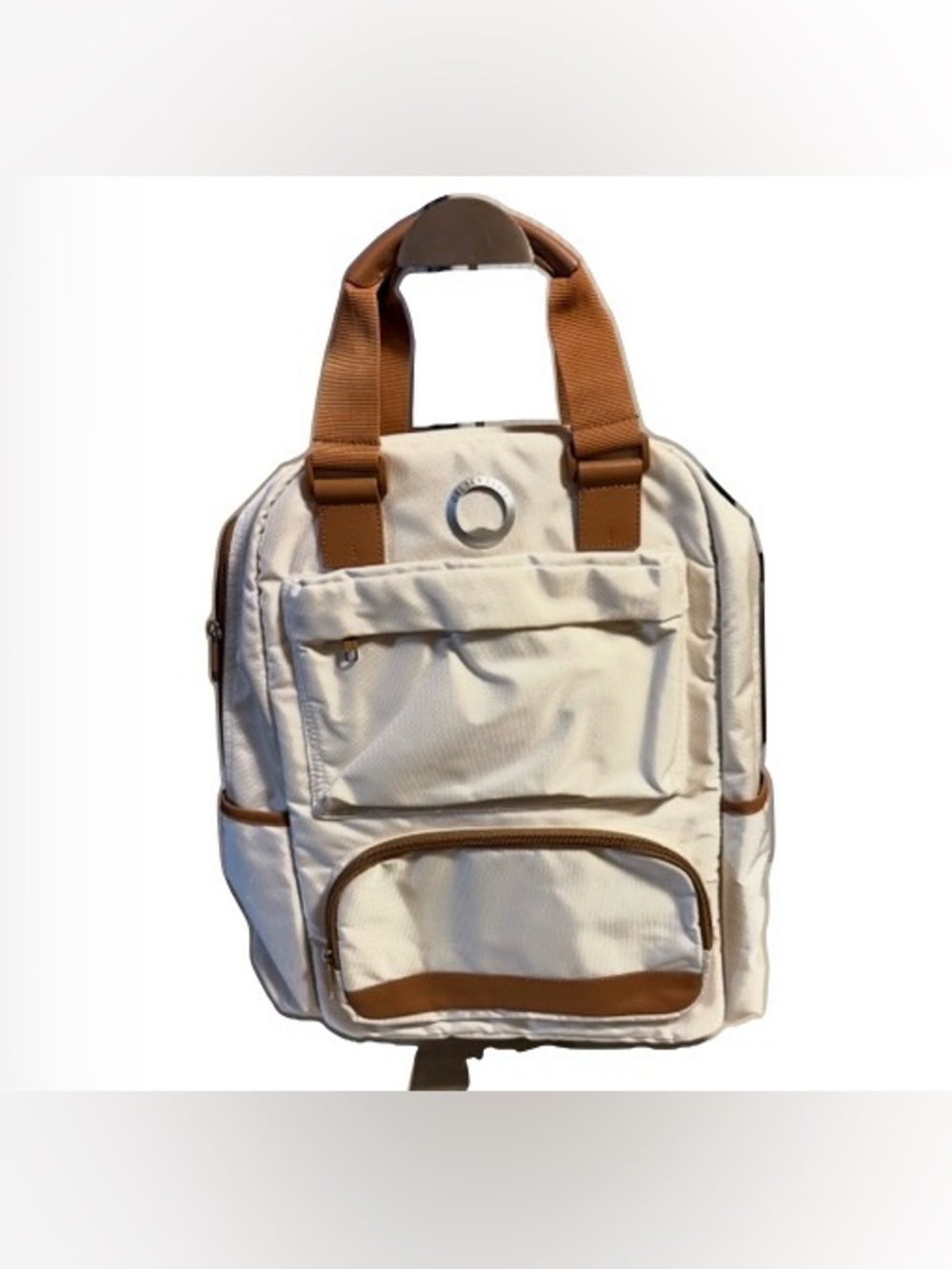 Cream and Tan Laptop Backpack Tote - Unbranded Women’s Bag